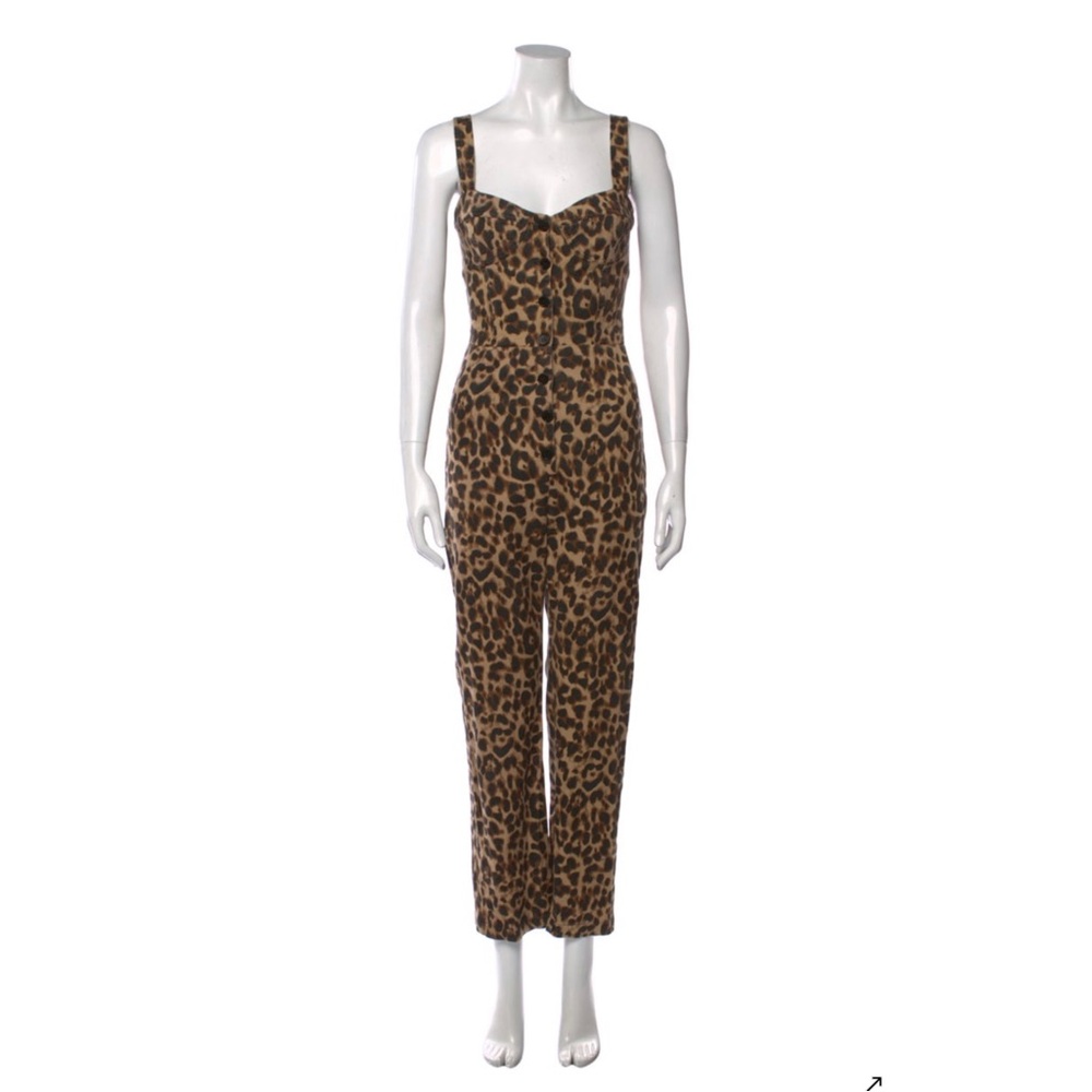 Reformation Leopard Print Square Neckline Jumpsuit | Size 6